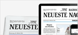 "Badische Neueste Nachrichten": Bald Digitalisierung von Traueranzeigen +++ "Badische Neueste Nachrichten": Bald Digitalisierung von Traueranzeigen +++