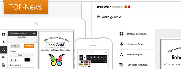 TOP News: Neuer Webeditor zur Erstellung und Gestaltung von Anzeigen +++ TOP News: Neuer Webeditor zur Erstellung und Gestaltung von Anzeigen +++